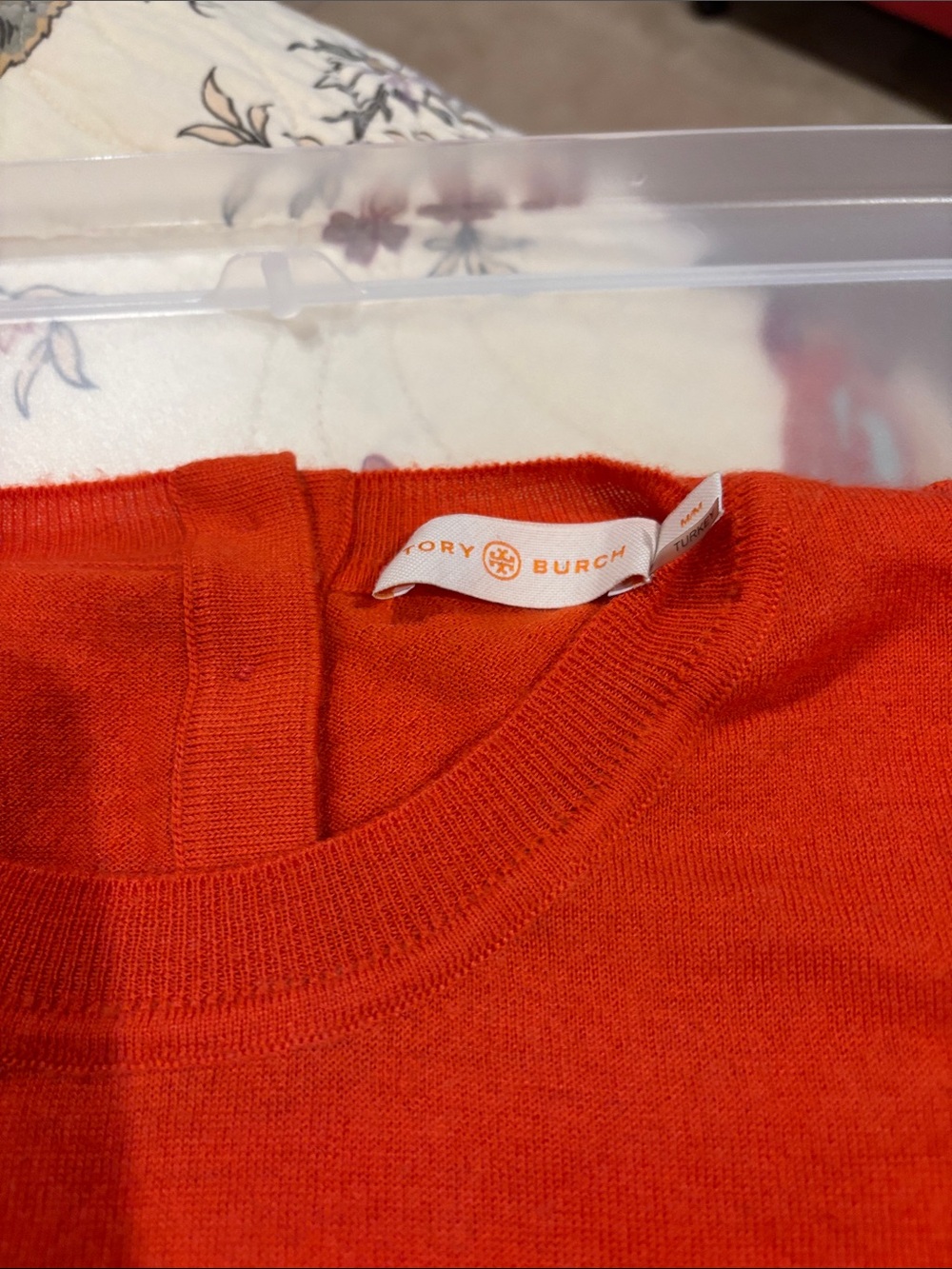 Tory Burch Bright Orange Crewneck Sweater
